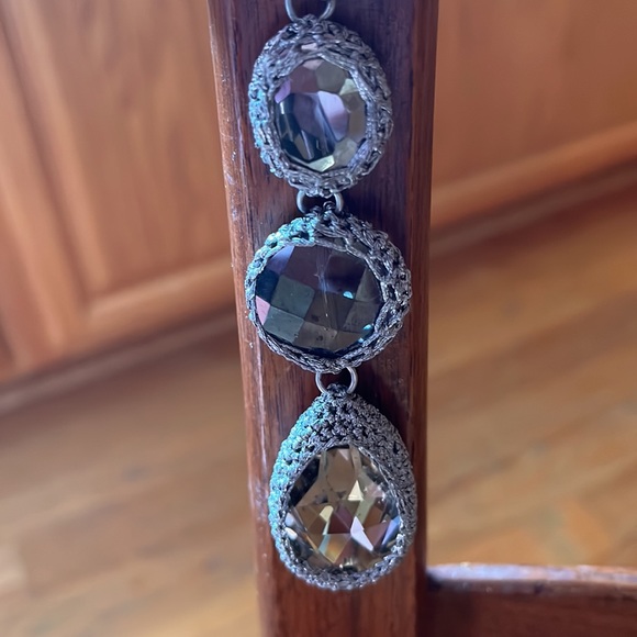 Vintage CHICOs Statement Necklace Vibes Medieval Look Steampunk Crystal Gray NEW - Picture 11 of 16